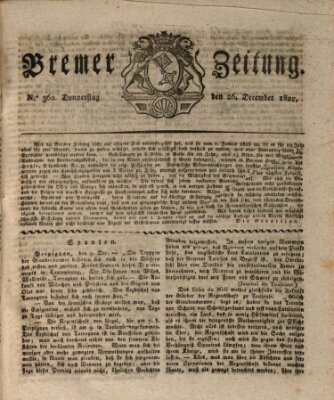 Bremer Zeitung Donnerstag 26. Dezember 1822