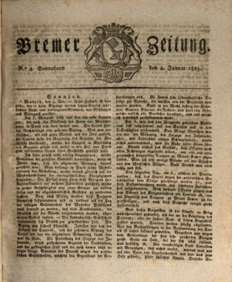 Bremer Zeitung Samstag 4. Januar 1823