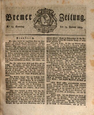 Bremer Zeitung Sonntag 19. Januar 1823