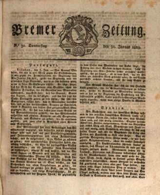 Bremer Zeitung Donnerstag 30. Januar 1823