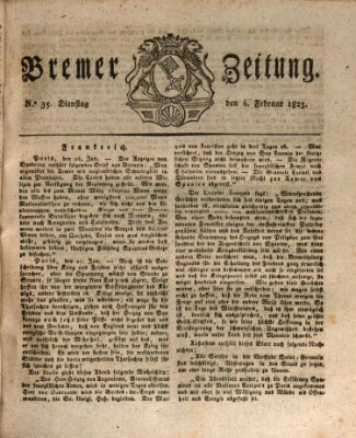 Bremer Zeitung Dienstag 4. Februar 1823