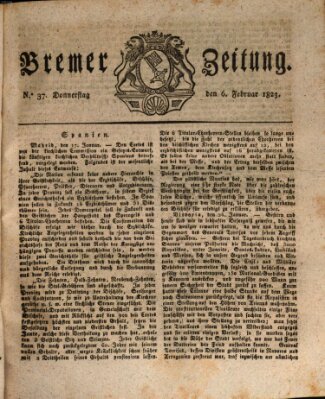 Bremer Zeitung Donnerstag 6. Februar 1823