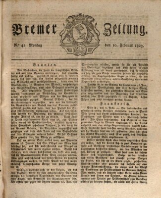 Bremer Zeitung Montag 10. Februar 1823