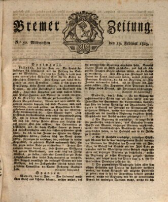 Bremer Zeitung Mittwoch 19. Februar 1823