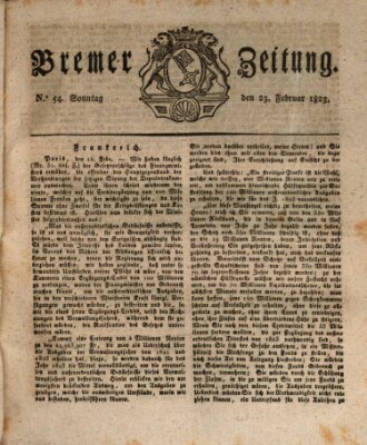 Bremer Zeitung Sonntag 23. Februar 1823