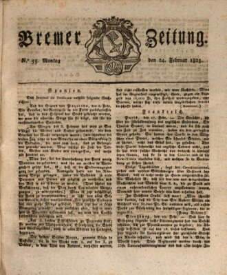 Bremer Zeitung Montag 24. Februar 1823