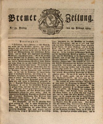 Bremer Zeitung Freitag 28. Februar 1823