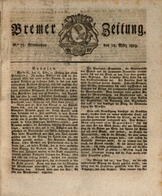 Bremer Zeitung Mittwoch 12. März 1823