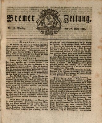 Bremer Zeitung Montag 17. März 1823