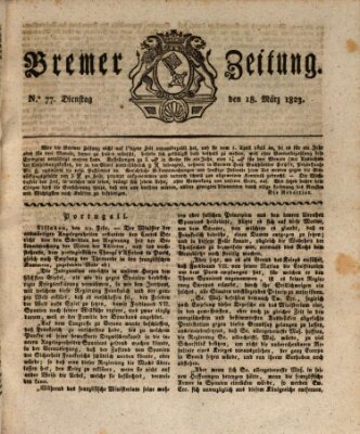 Bremer Zeitung Dienstag 18. März 1823