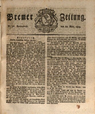 Bremer Zeitung Samstag 22. März 1823