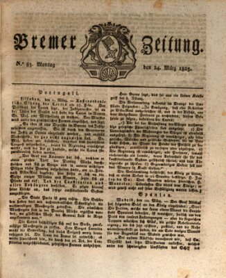 Bremer Zeitung Montag 24. März 1823