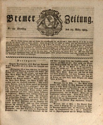 Bremer Zeitung Dienstag 25. März 1823