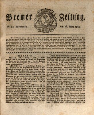 Bremer Zeitung Mittwoch 26. März 1823