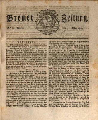 Bremer Zeitung Montag 31. März 1823