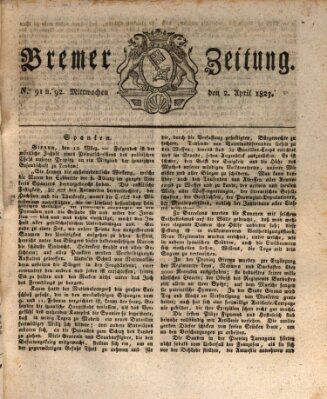 Bremer Zeitung Mittwoch 2. April 1823