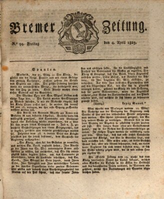 Bremer Zeitung Freitag 4. April 1823