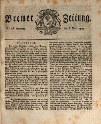 Bremer Zeitung Sonntag 6. April 1823