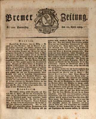 Bremer Zeitung Donnerstag 10. April 1823