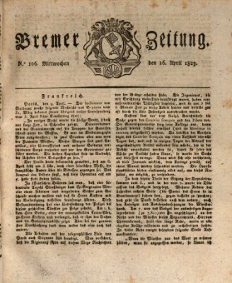 Bremer Zeitung Mittwoch 16. April 1823