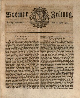 Bremer Zeitung Samstag 19. April 1823