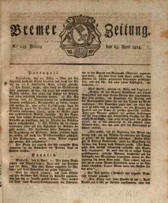 Bremer Zeitung Freitag 25. April 1823