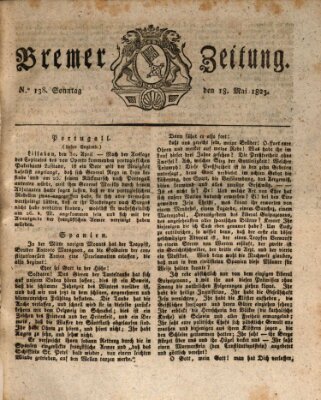 Bremer Zeitung Sonntag 18. Mai 1823