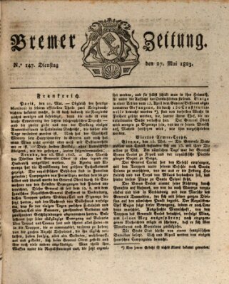 Bremer Zeitung Dienstag 27. Mai 1823