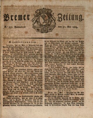 Bremer Zeitung Samstag 31. Mai 1823