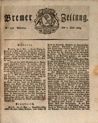 Bremer Zeitung Sonntag 1. Juni 1823