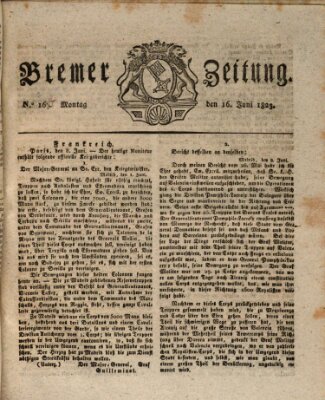 Bremer Zeitung Montag 16. Juni 1823