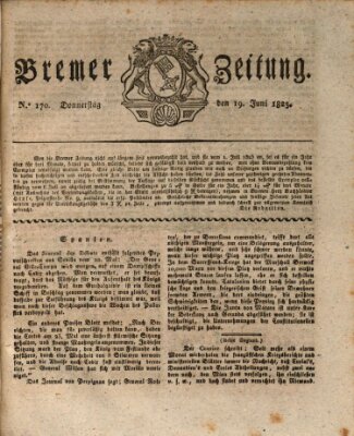 Bremer Zeitung Donnerstag 19. Juni 1823