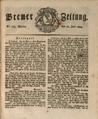 Bremer Zeitung Montag 23. Juni 1823