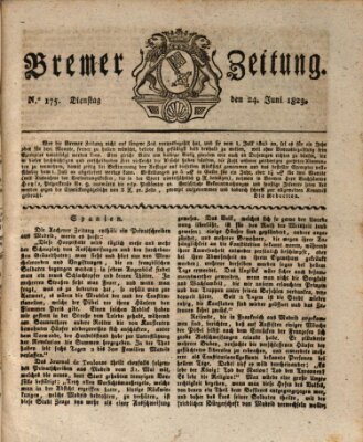 Bremer Zeitung Dienstag 24. Juni 1823