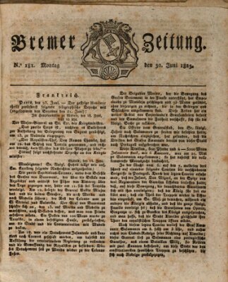 Bremer Zeitung Montag 30. Juni 1823