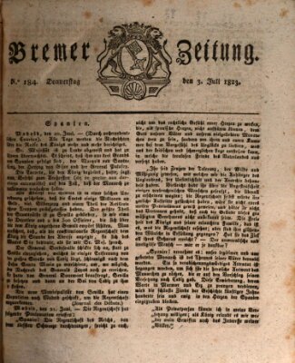 Bremer Zeitung Donnerstag 3. Juli 1823