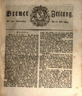 Bremer Zeitung Donnerstag 10. Juli 1823