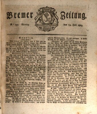 Bremer Zeitung Montag 14. Juli 1823