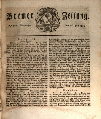 Bremer Zeitung Mittwoch 16. Juli 1823