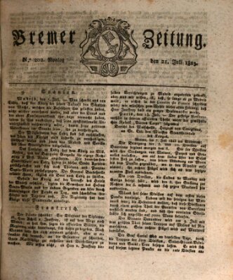 Bremer Zeitung Montag 21. Juli 1823