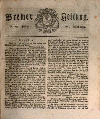 Bremer Zeitung Freitag 1. August 1823