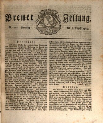 Bremer Zeitung Sonntag 3. August 1823