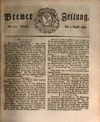 Bremer Zeitung Dienstag 5. August 1823