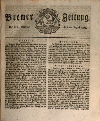 Bremer Zeitung Sonntag 10. August 1823