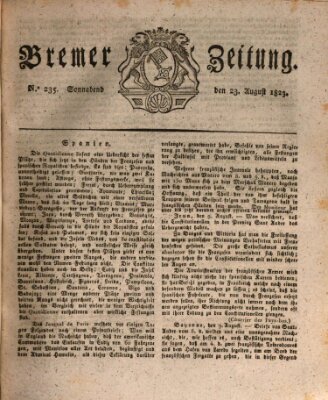 Bremer Zeitung Samstag 23. August 1823