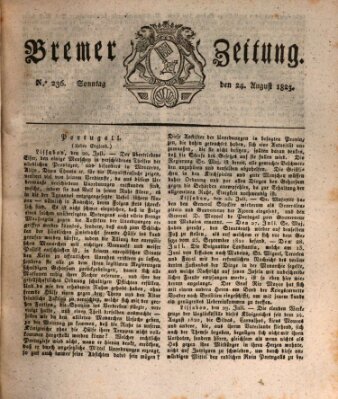 Bremer Zeitung Sonntag 24. August 1823