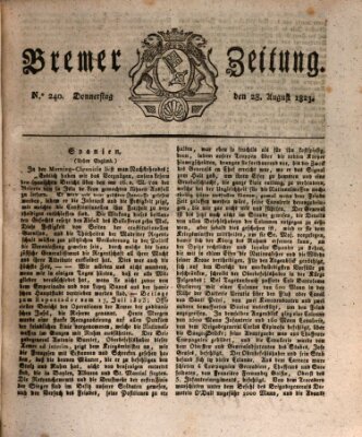 Bremer Zeitung Donnerstag 28. August 1823