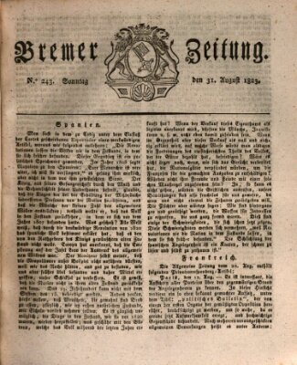 Bremer Zeitung Sonntag 31. August 1823