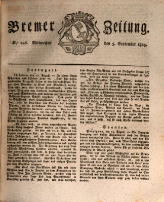 Bremer Zeitung Mittwoch 3. September 1823