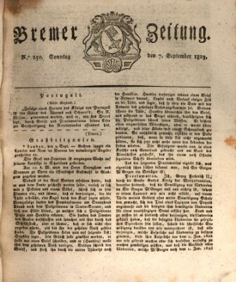 Bremer Zeitung Sonntag 7. September 1823